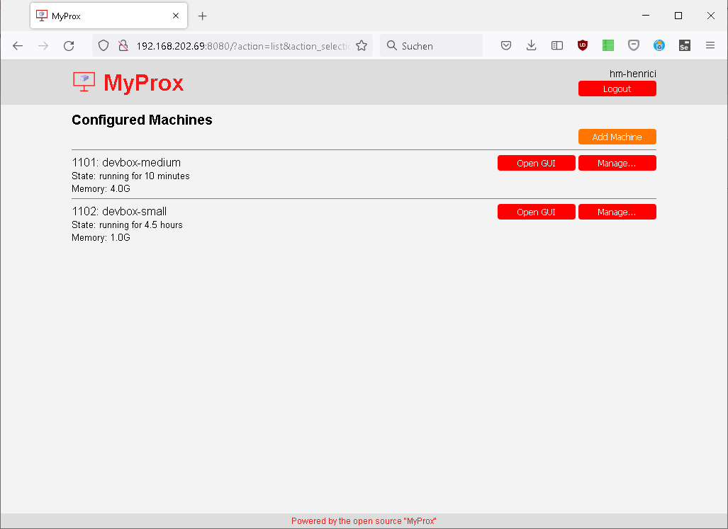 MyProx screenshot